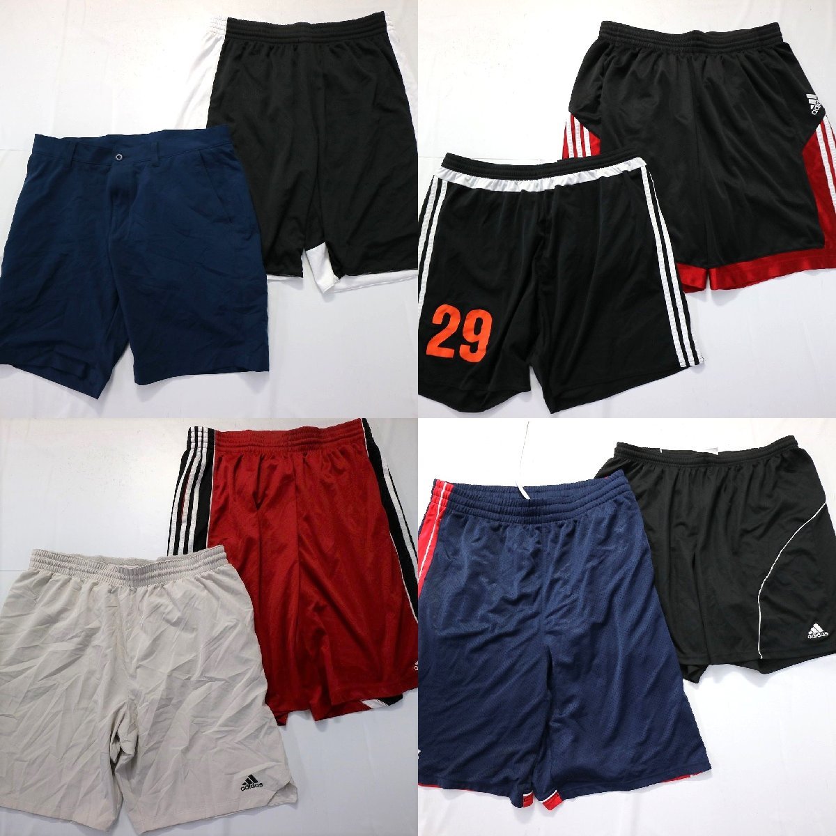 ◎スポーツブランドMIX ショーツ set 無地 黒 赤 他 (メンズXL) 8枚セット まとめ売り 古着卸 1円スタート 最落なし MN2057