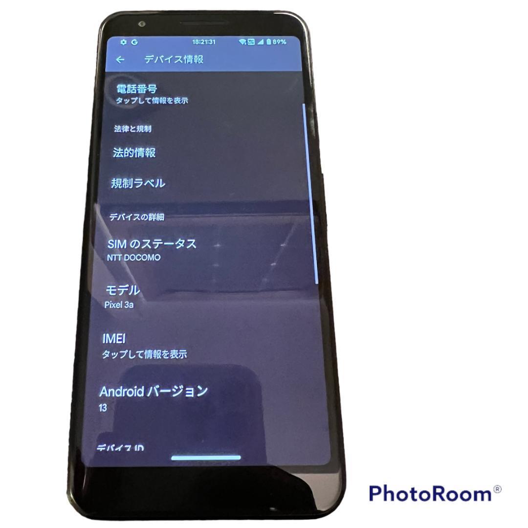 Google Pixel3a 64GB ジャストブラックAndroid13導入済(Android)｜売買  