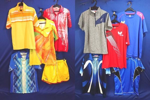 r1_5802 10枚セット ミズノ バタフライ ニッタクなど メンズ 卓球 JTTA ウエア トップス パンツ 上下 セット まとめ