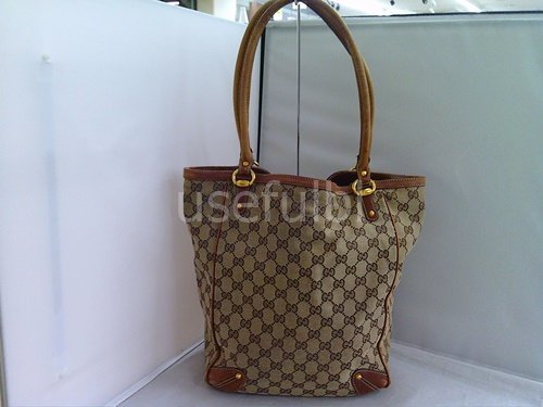 GUCCI】 グッチ トートバッグ ショルダーバッグ GG柄 キャンバス地 
