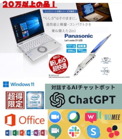 ノートパソコン i5 Panasonic CF-SZ6 Windows11 第7世代Core 0