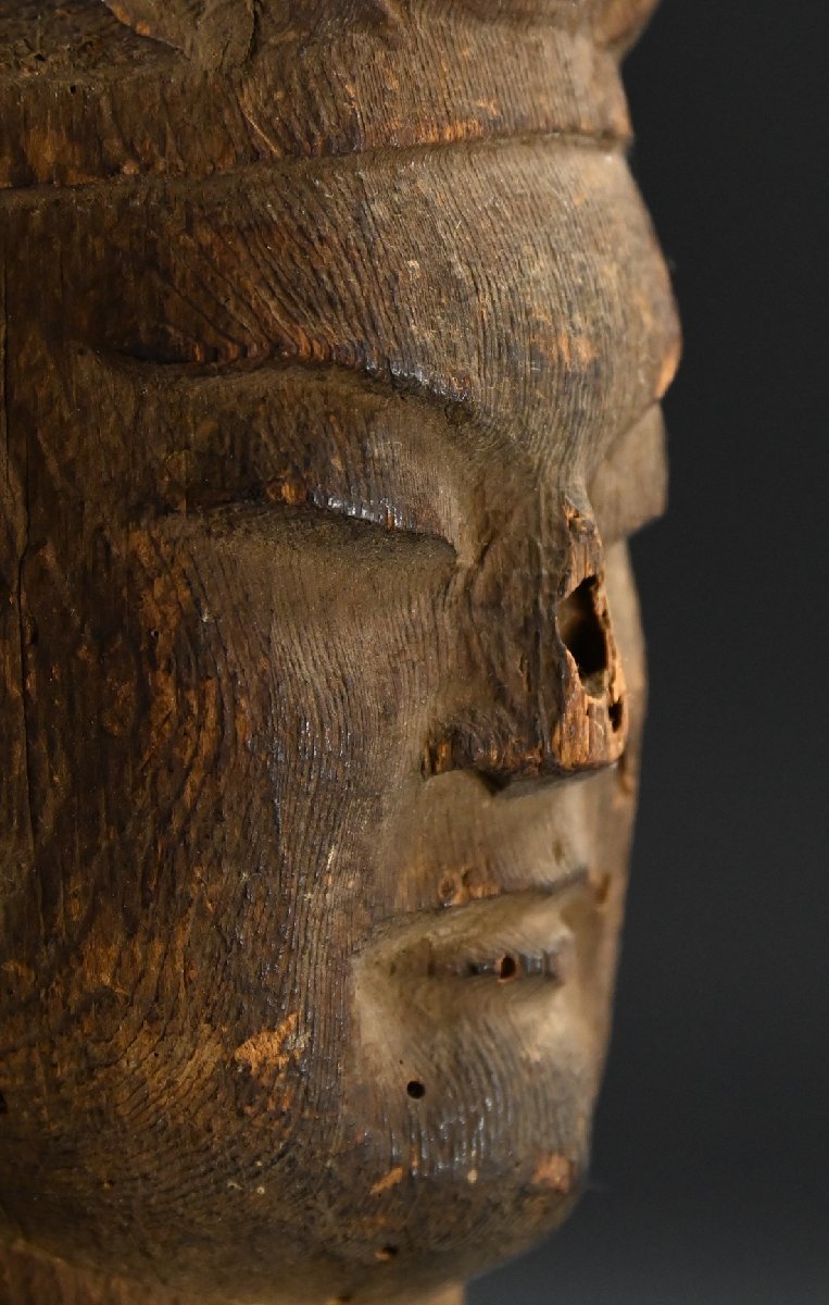 【永】194【土門拳旧蔵品 親交のあった某文化史家小説家遺族委託品Ｗ氏コレクション】仏教美術平安時代仏頭残欠　希少品