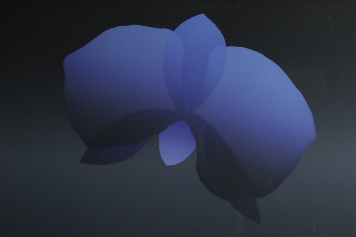 No1878額装 井上公三 シルクスクリーン「白い百合」紙箱付 美術品 送料