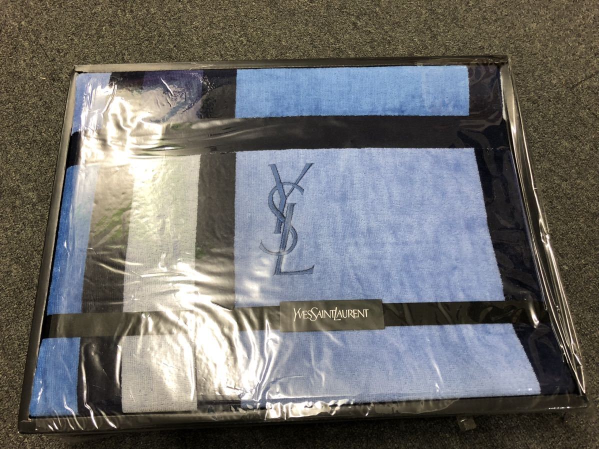 Y2472　イヴサンローラン　タオルケット　綿100％　シングル　未使用　自宅保管品
