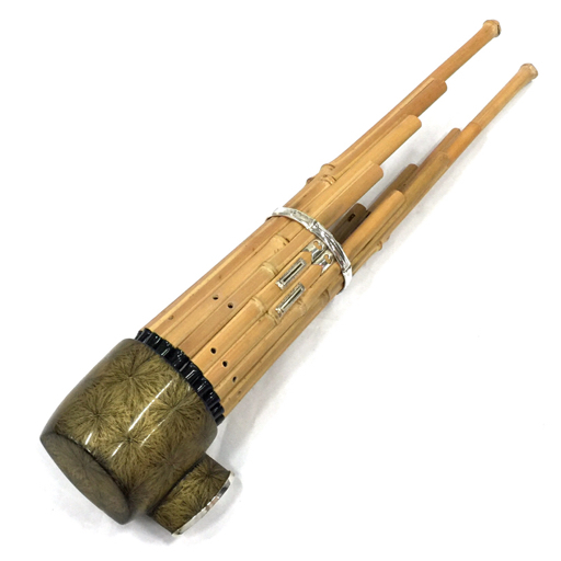 笙 武蔵野楽器 白竹乱節総銀金具 鳳笙 和楽器 ハードケース付 【公式通販】