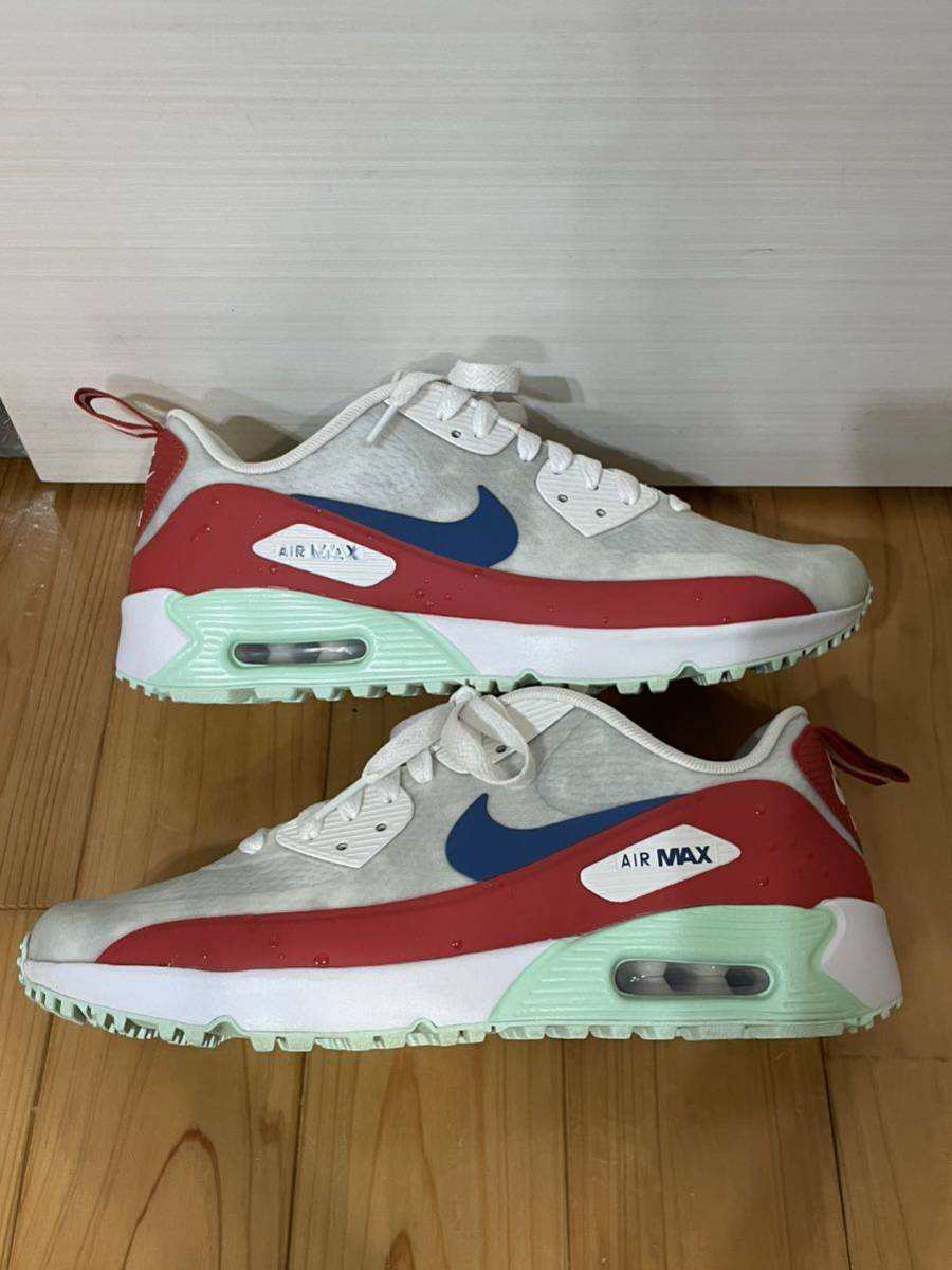 NIKE エアマックス90G NRG U22 27.5cm 1ラウンドのみ使用　黒タグ　箱付　ナイキ　NIKE エアマックス90G ゴルフシューズ 26.5ホワイト&frasl;ブラック NIKE
