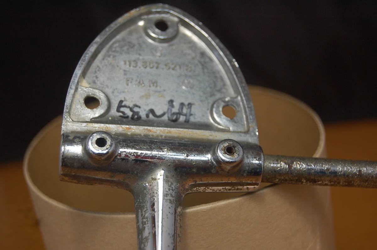 VOLKSWAGEN ルームミラー クローム L.H.D. T-1 58’～64’ F.A.M.製 PartsNo:113.857.521.B 中古品ｙ0139_6