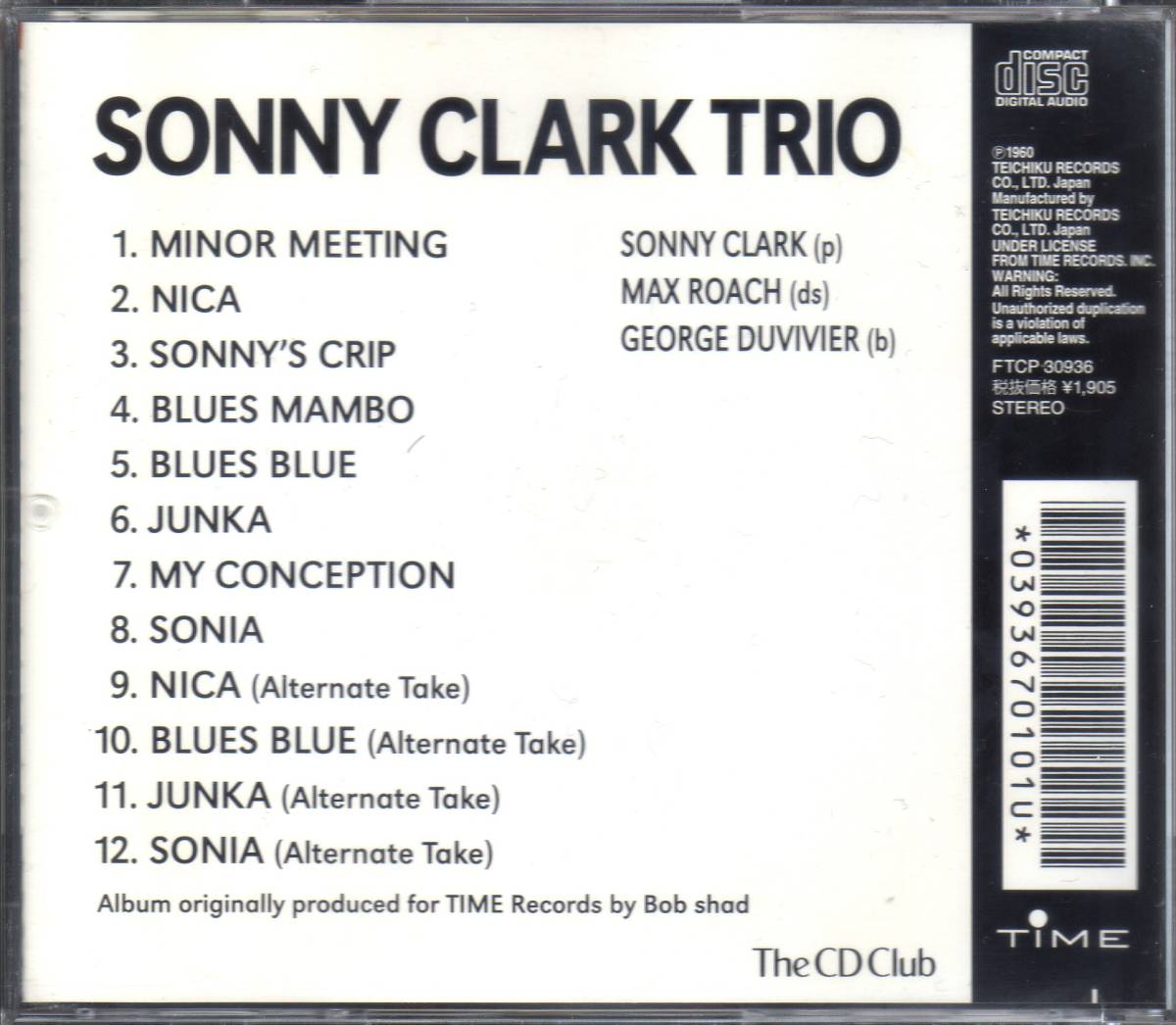 【CD】　 ソニー・クラーク・トリオ＋４　/　 Sonny Clark Trio_2