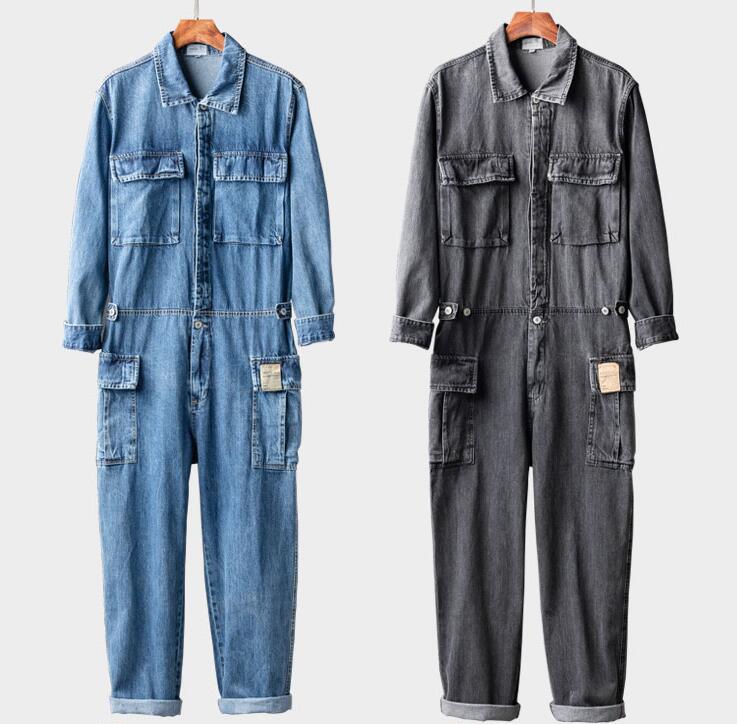 つなぎ 作業服 デニム オールインワン つなぎ オーバーオール