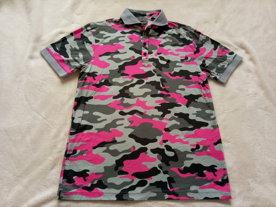 G-FORE　ジーフォア　ゴルフ　メンズポロシャツ　迷彩カモフラピンク　Mサイズ