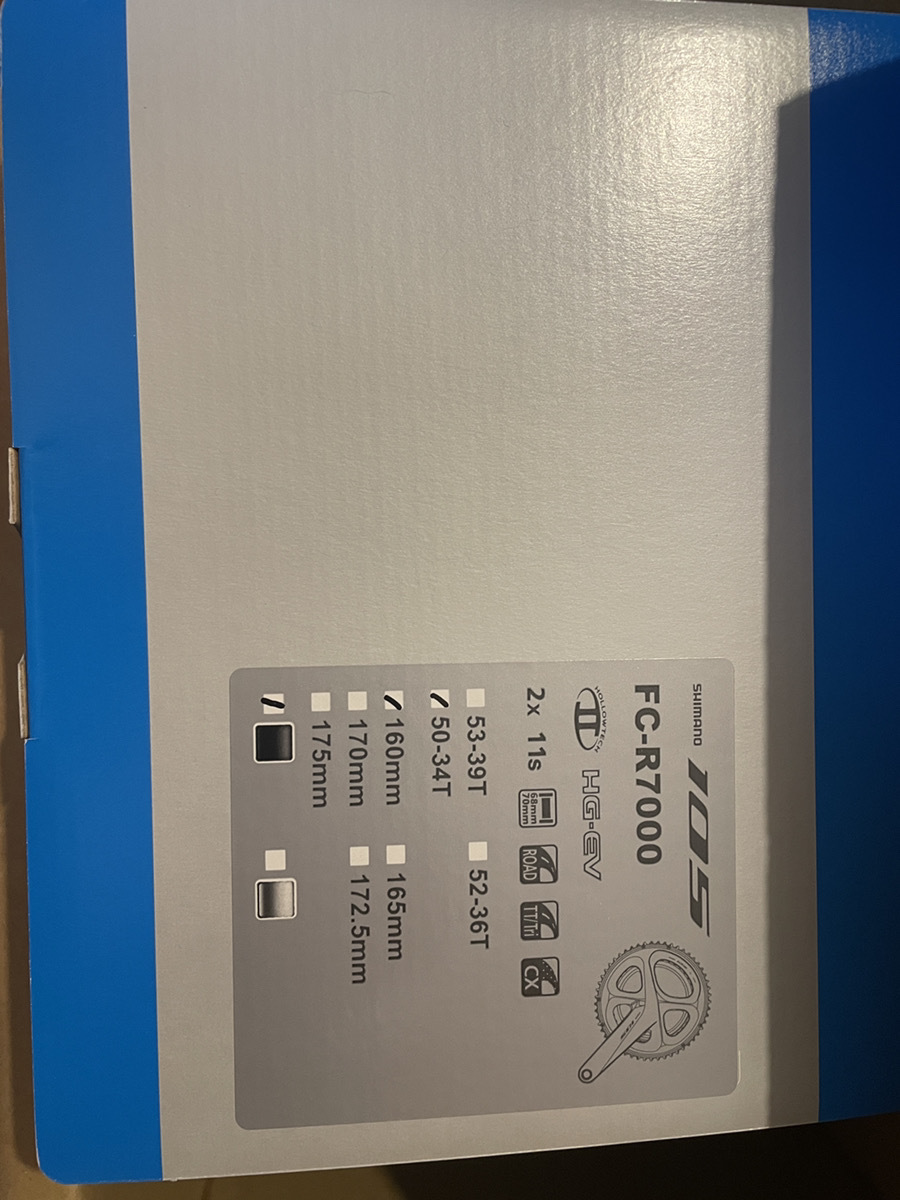 シマノ(SHIMANO) FC-R7000 クランクセット IFCR7000MX04L ブラック 160mm 50x34T 11x2