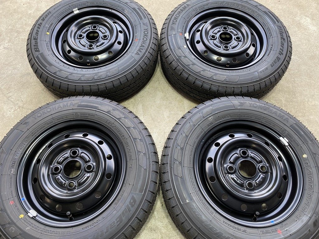 2022年製造 新車外し 4本 ★ スズキ エブリィ 純正 4-100 ヨコハマ ブルーアース 145/80R12 80/78 6PR キャリー 軽バン 軽トラ 引取不可