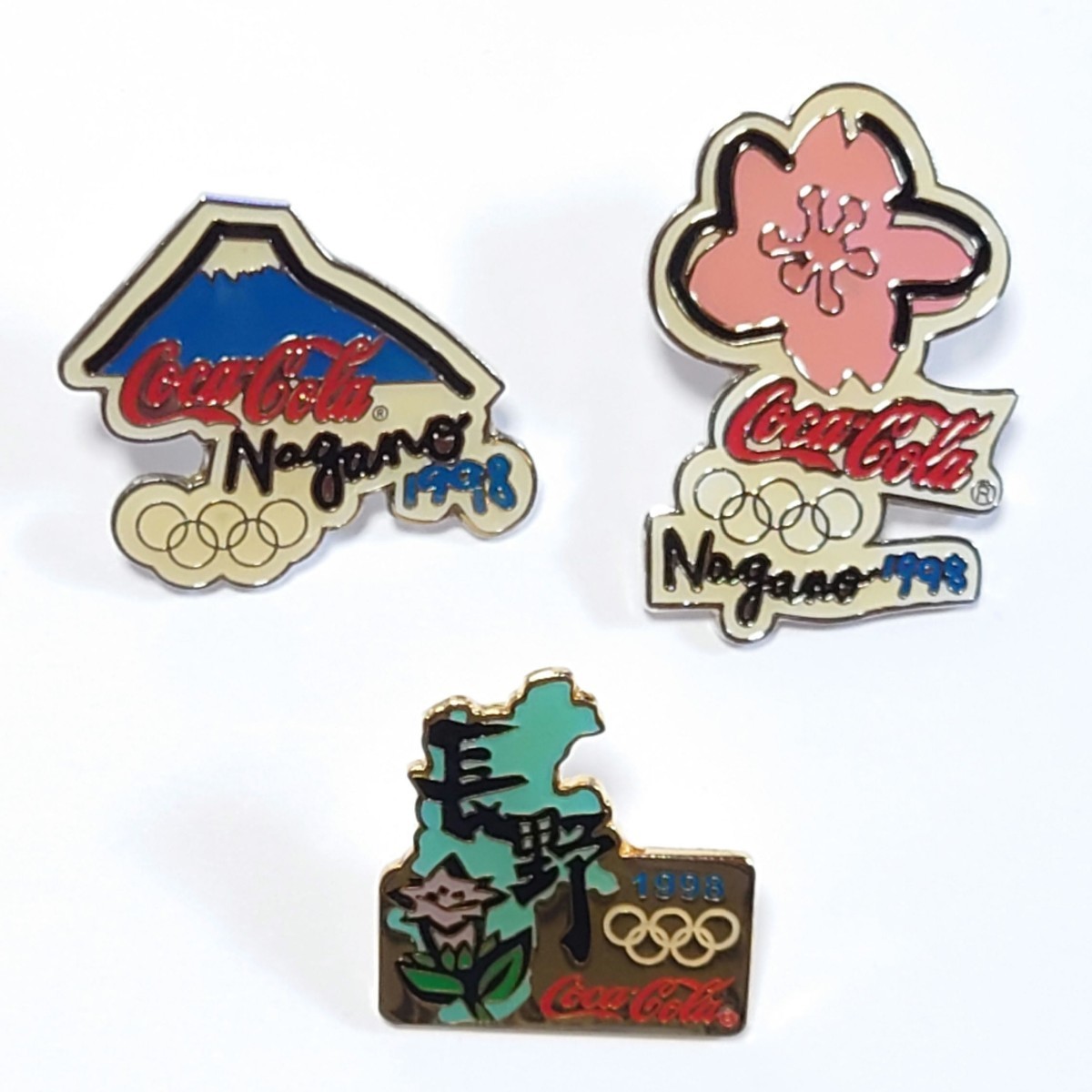 【激レア】コカ・コーラ 長野オリンピック ノベルティピンバッジ 3個セット 長野オリンピック ピンバッジ コカ・コーラ 激レアコカ・コーラ