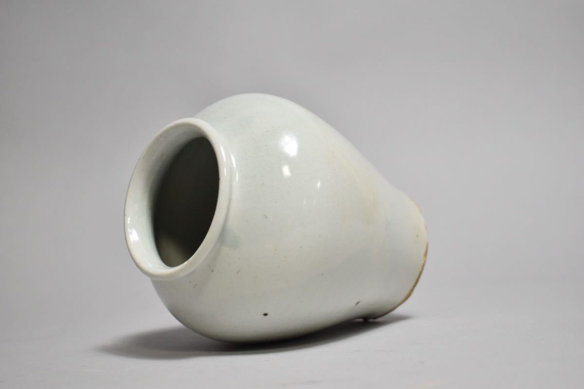 李朝　高麗　壺　骨董品　アンティーク　青磁　朝鮮　韓国 CH114☆朝鮮古美術・高麗磁 李朝 青磁扁壺 古美術品 時代品