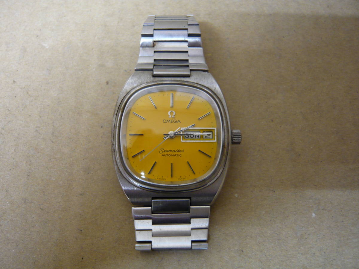 【中古】OMEGA/オメガ seamaster/シーマスター　アンティーク　黄色　純正ベルト　オートマチック　自動巻き