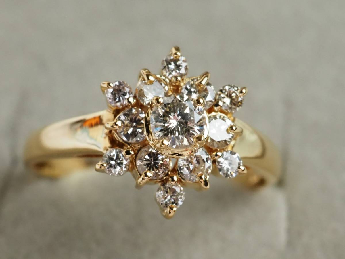 857E【新品磨き済み】K18ゴールド 極上 天然ダイヤモンド0.50ct/2.6g