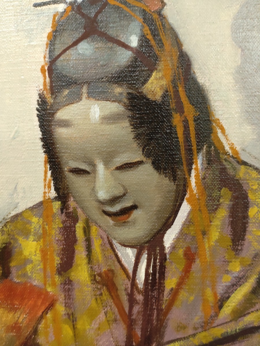 19『真作 油彩画/元新協美術会会員 花房英樹【社若】共