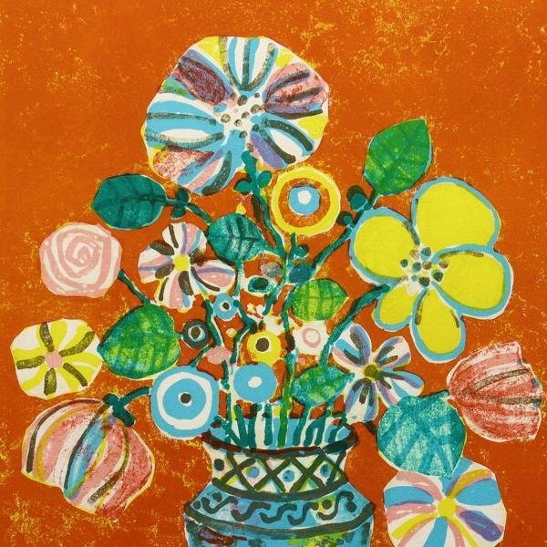 真作】【WISH】アイズピリ PAUL AIZPIRI「花と花瓶」リトグラフ 8号大