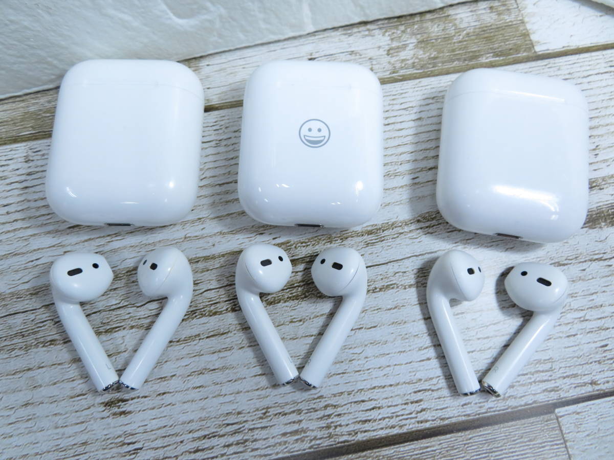 5J088N◎Apple AirPods 第2世代 A1602 A2032 A2031 ワイヤレスイヤホン Bluetooth 動作品　3点セット◎中古品