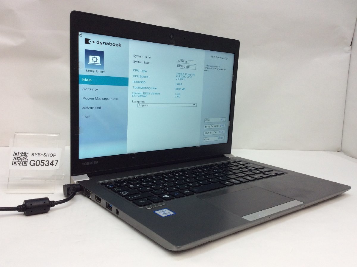 ジャンク/ TOSHIBA dynabook R63/M PR63MEC4347AD11 Intel Core i5