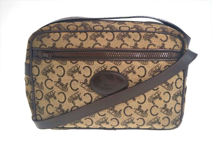 ◆ 1000円スタート CELINE / セリーヌ Cサルキー マカダムC ヴィンテージショルダーバッグ 斜め掛け 137687