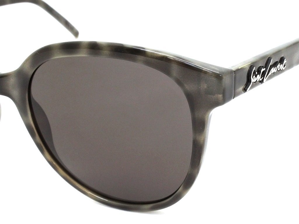 6万新品◇Saint Laurent◇グレー系べっ甲柄ウェリントンシェイプ