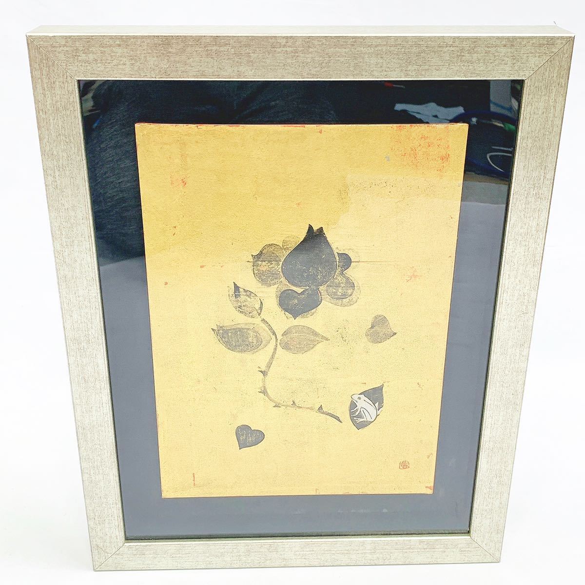 希少 田尾憲司『バラ』F4 日本画 共シール有り 日本画 花鳥 ヴィンテージ R阿0327☆