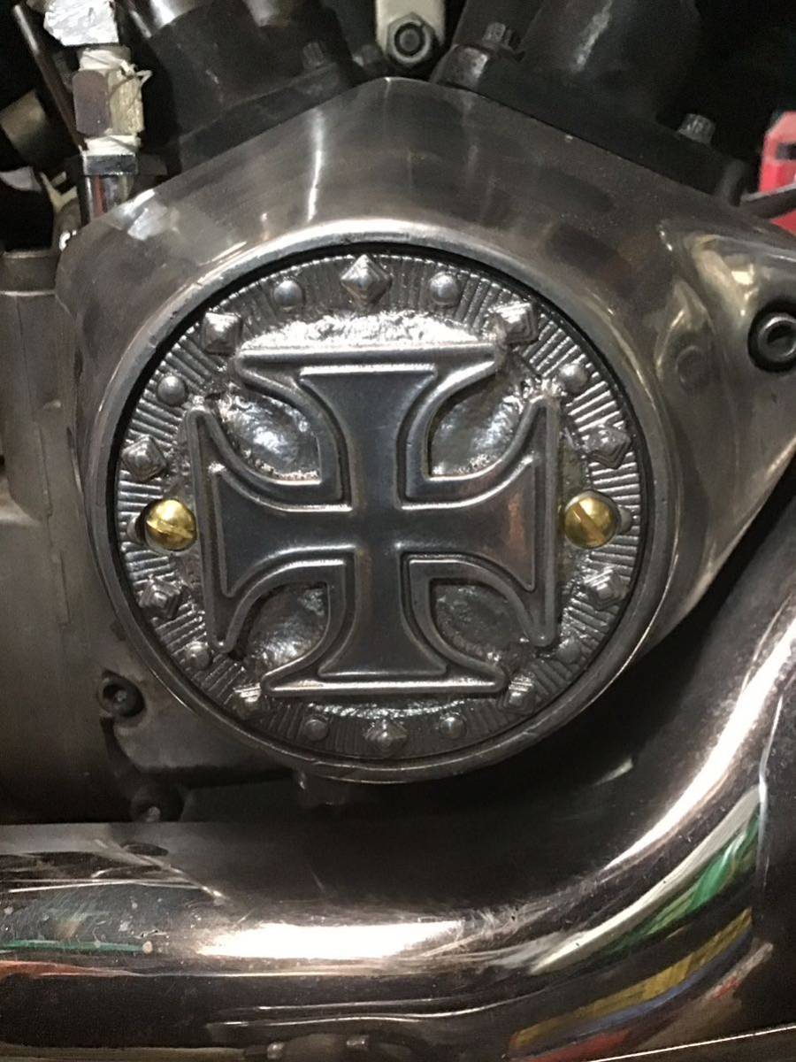 鉄十字勲章タイプポイントカバー真鍮ボルト付属 ハーレーショベルエボ