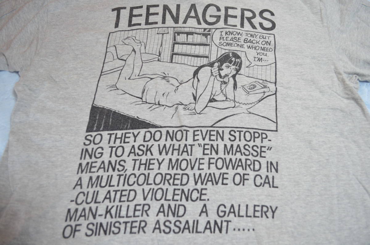 ヒスグラ★初期・ガールプリント半袖tシャツ（グレー杢）