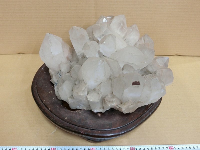 A5308 本水晶 結晶塊 クラスター 木坐 オブジェ 13.5kg(原石)｜売買 