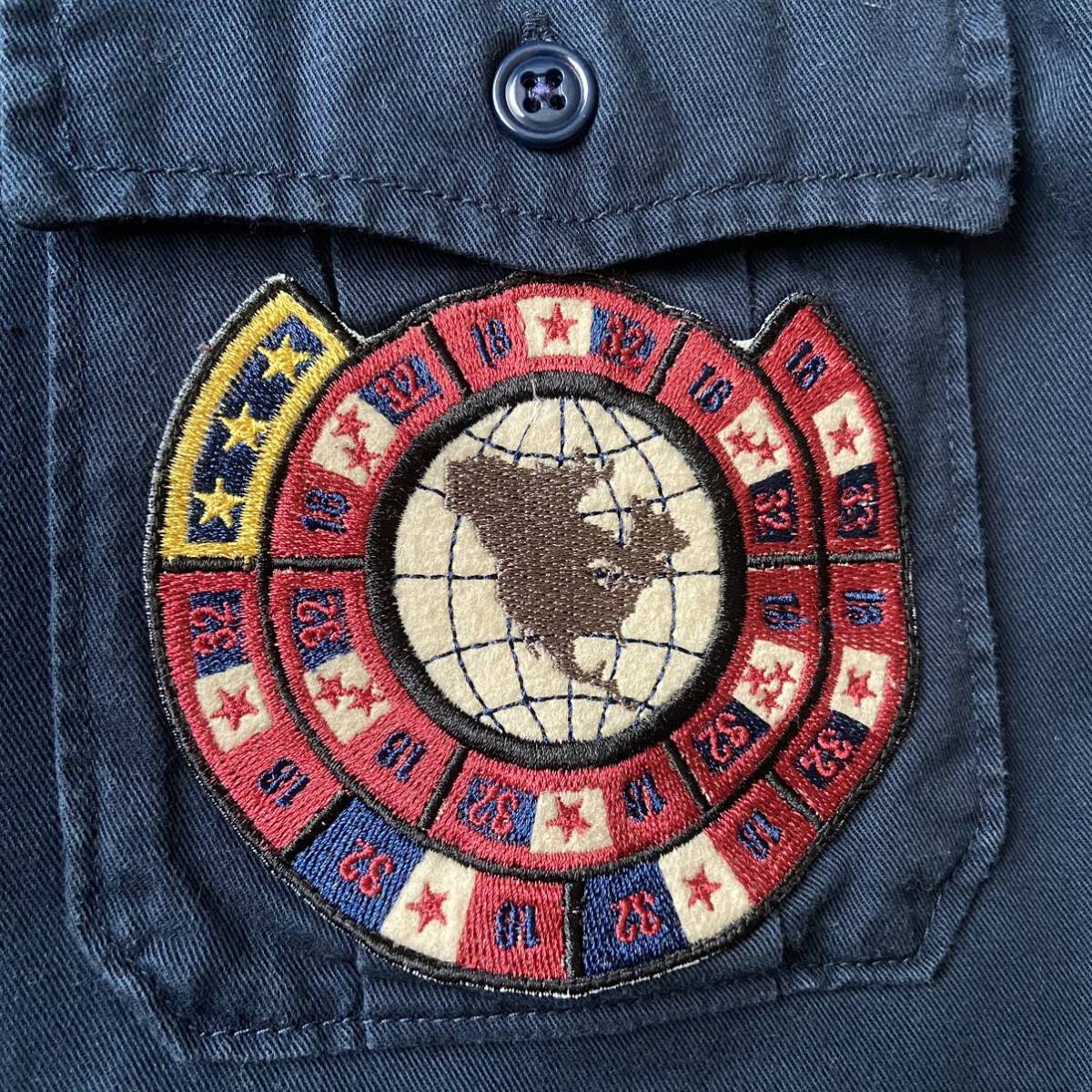 AVIREX アヴィレックス 半袖シャツ ワッペン 刺繍 ロゴ USA ミリタリー 