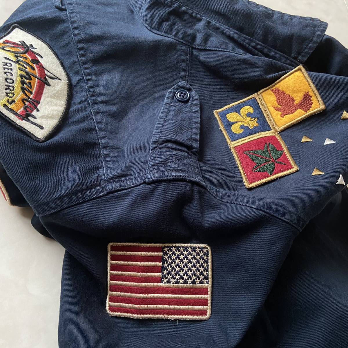 AVIREX アヴィレックス 半袖シャツ ワッペン 刺繍 ロゴ USA ミリタリー 