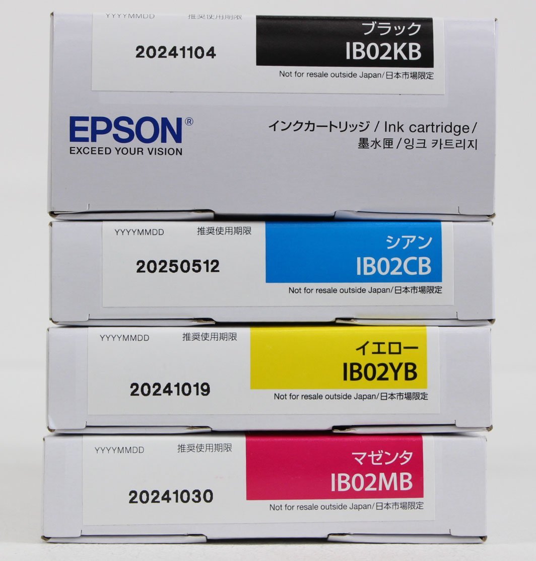 【未使用・純正・大容量】EPSON IB02KB・CB・YB 3色セット ◇未使用品◇ EPSON IB02CB，YB，MB，KB 純正インクカートリッジ ※使用