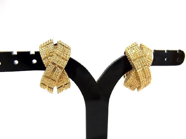 1円 ■美品■ Christian Dior ディオール ヴィンテージ クリップ式 イヤリング アクセサリー レディース ゴールド系 AK7695