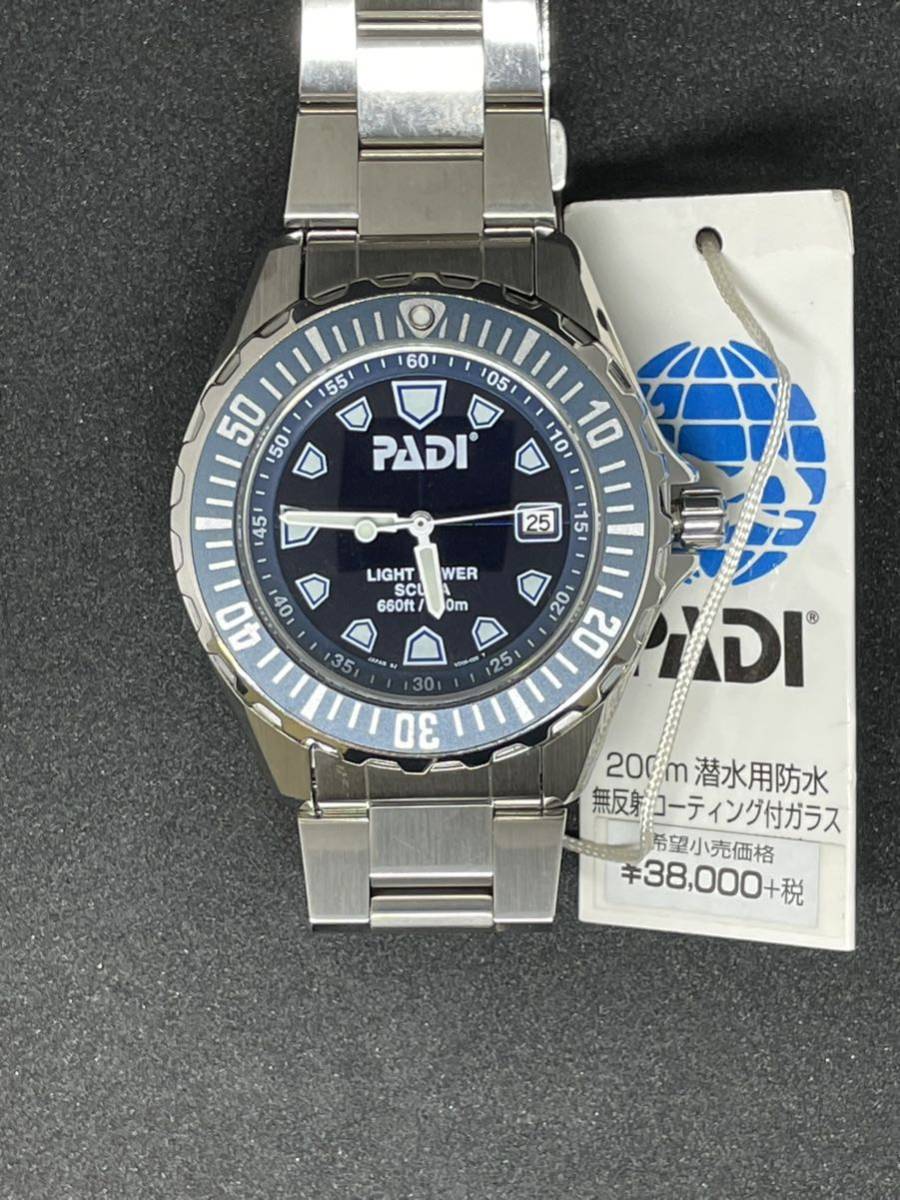 【デッドストック・未使用品】　PADI light Power 200m ダイバー　ソーラー　VD0H-D0 管理TSG-3450
