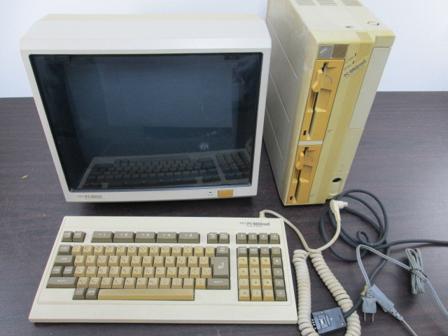 PC-8801mkⅡSR+ KD551K 中古品 NEC 本体+モニター+キーボード PC-8801mkⅡ PC-KD551レトロ 電源コード