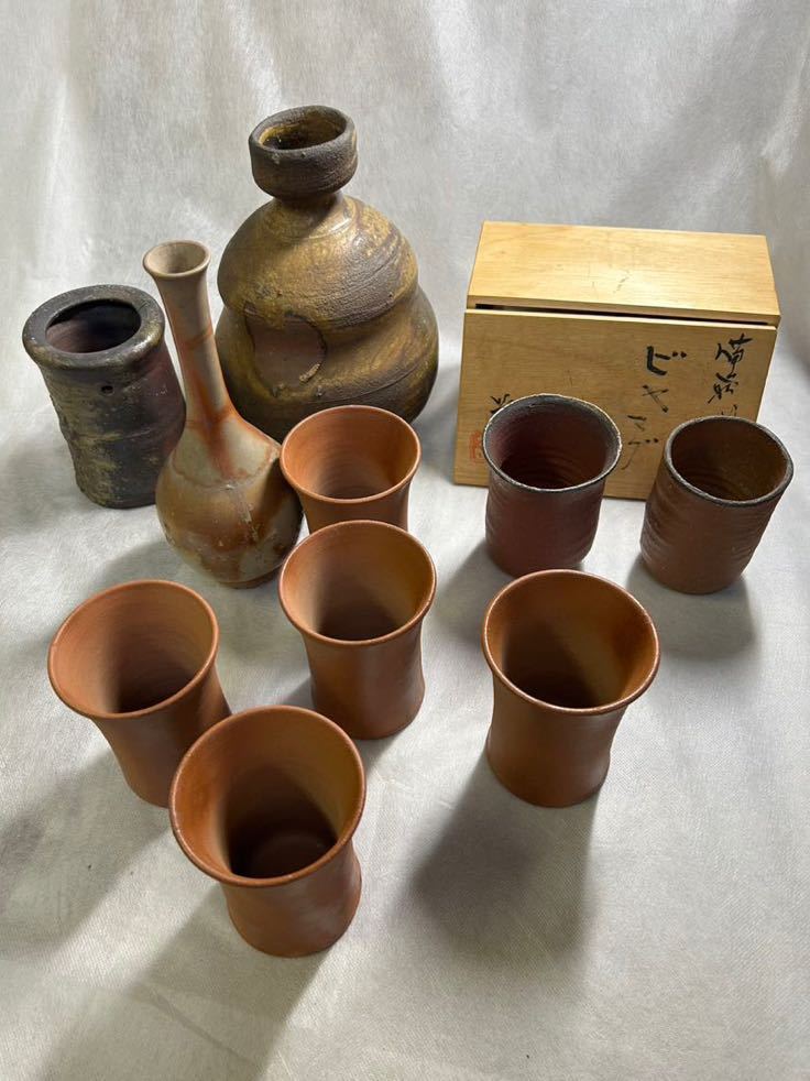 限定セール，人気SALE 備前焼 お湯呑み ビヤマグ 花器 10点(湯呑み、カップ)｜売買されたオークション情報、yahooの商品情報をアーカイブ公開 - オークファン 備前