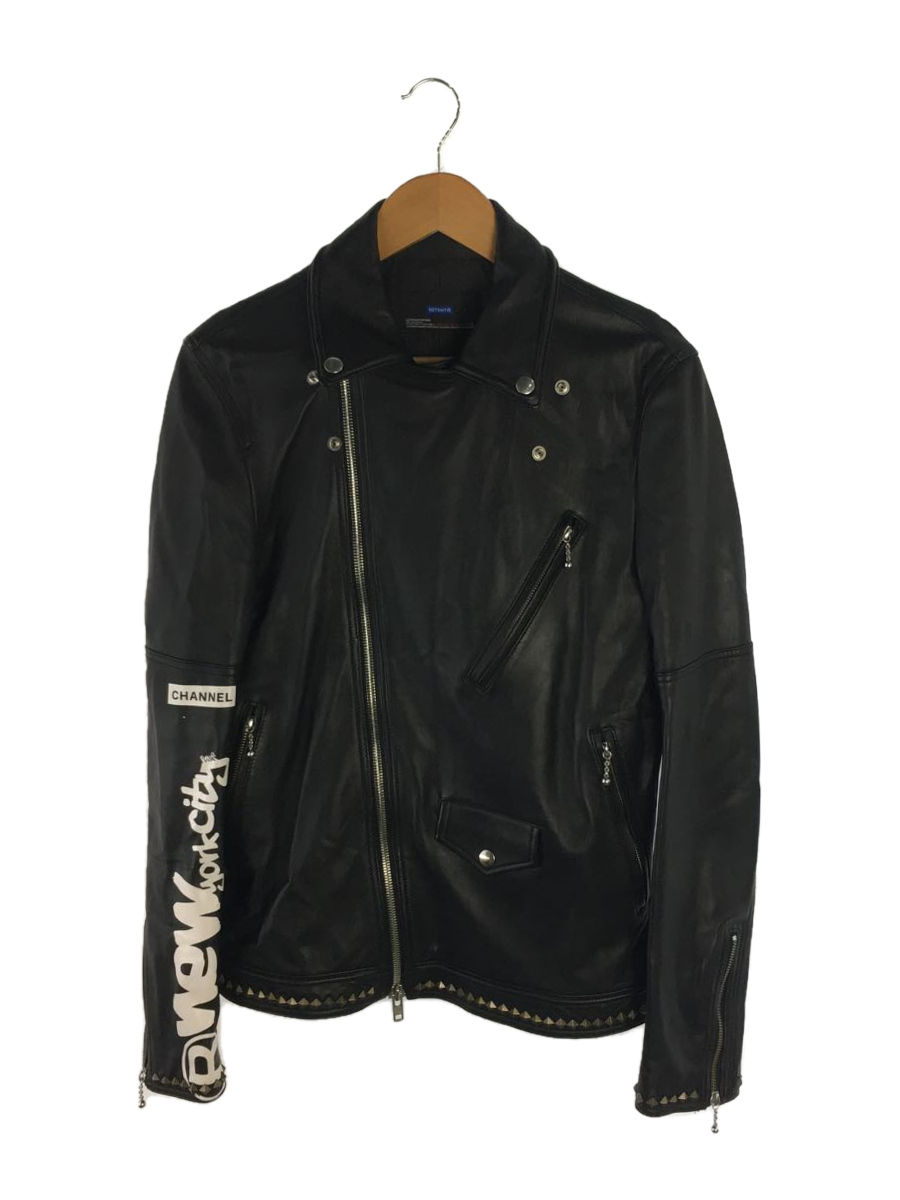 attack the mind 7◇シングルライダースジャケット/3/レザー/ブラック