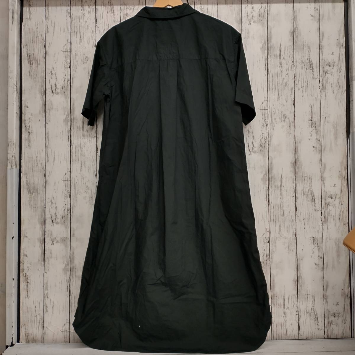 【極美品】マーガレットハウエル　シャツワンピース　日本製 値下】ワンピース マーガレットハウエル MHL. ブラック 半袖 Sサイズ