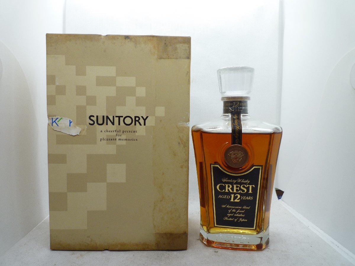SUNTORY サントリーウイスキー 古酒 CREST 12年 デキャンター 箱付き 