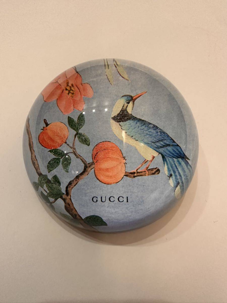 大宮 1円スタート GUCCI グッチ フラワーバード ペーパーウエイト