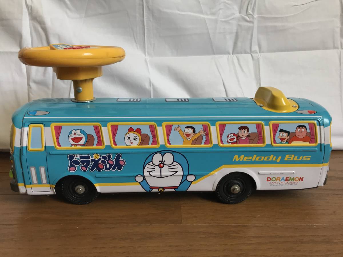 中古品＞ドラえもんメロディバス 乗用 ブリキのおもちゃ 箱付き レトロ 