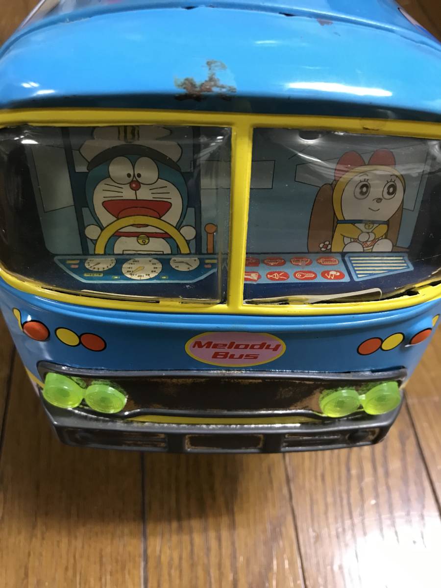 中古品＞ドラえもんメロディバス 乗用 ブリキのおもちゃ 箱付き レトロ 