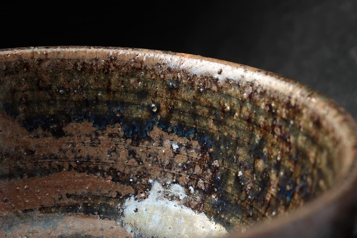 HY802 【高鶴淳 造】上野焼 古上野釉 茶碗 径12.5cm・抹茶碗・抹茶茶碗 