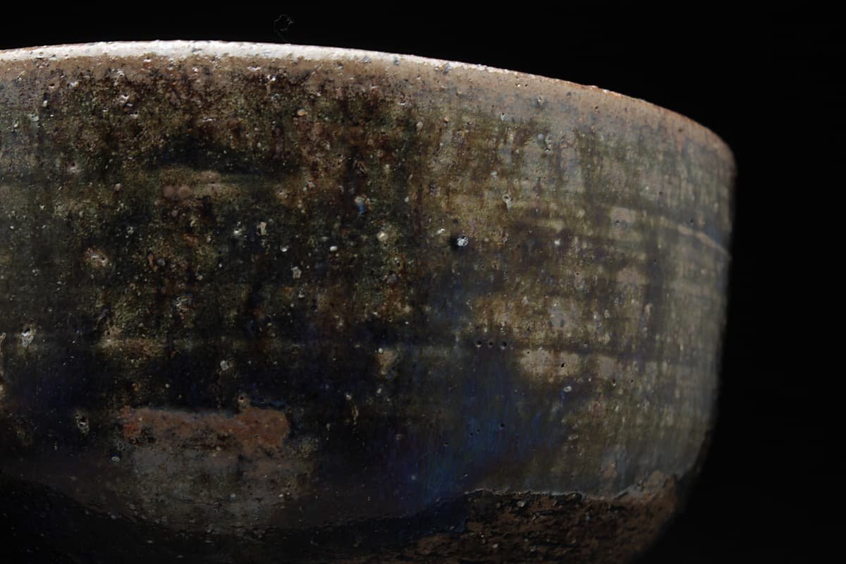HY802 【高鶴淳 造】上野焼 古上野釉 茶碗 径12.5cm・抹茶碗・抹茶茶碗 
