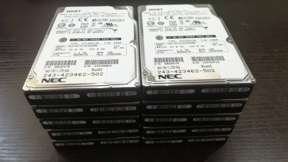 6個セット/SAS/HDD】HGST HUC101212CSS600 [1.2TB(1200GB) SAS]2.5