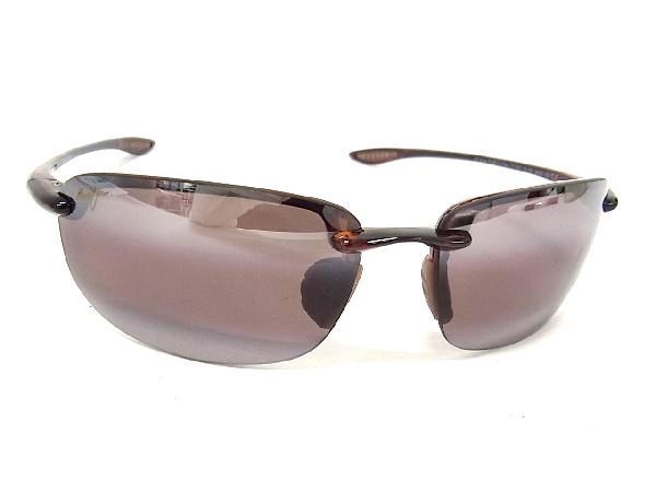 1円 ■美品■ Maui Jim マウイジム 7717557 ミラーレンズ サングラス メガネ 眼鏡 メンズ ブラウン系 AL2297