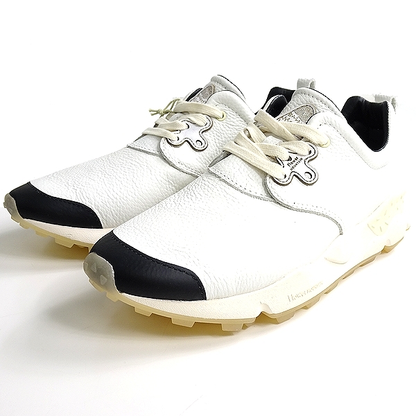 ■Flower MOUNTAIN フラワーマウンテン 定3万 PAMPAS シボレザー 抗菌防臭 ローカット レザースニーカー FM03-1-007 WH 28 ▲030▼bus1269b