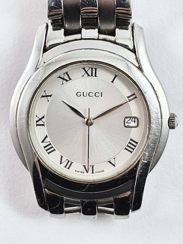 3400M グッチ GUCCI メンズ ゴールド文字盤 H ゴールド 1円スタート