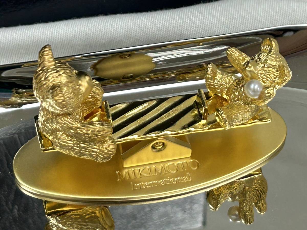新品未使用 ミキモト ジュエリー トレイ クマ×パール シーソー